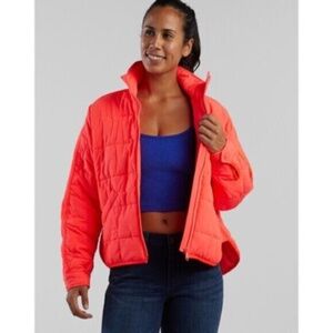 BNWT Free People Movement Pippa packable puffer in hot watermelon, size medium